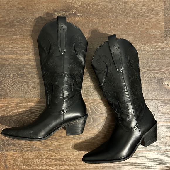 None Shoes - Black Cowgirl Boots
